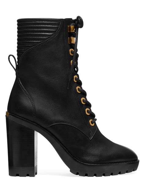 bastian lace up booties michael kors|Michael Kors Bastian Leather Lace.